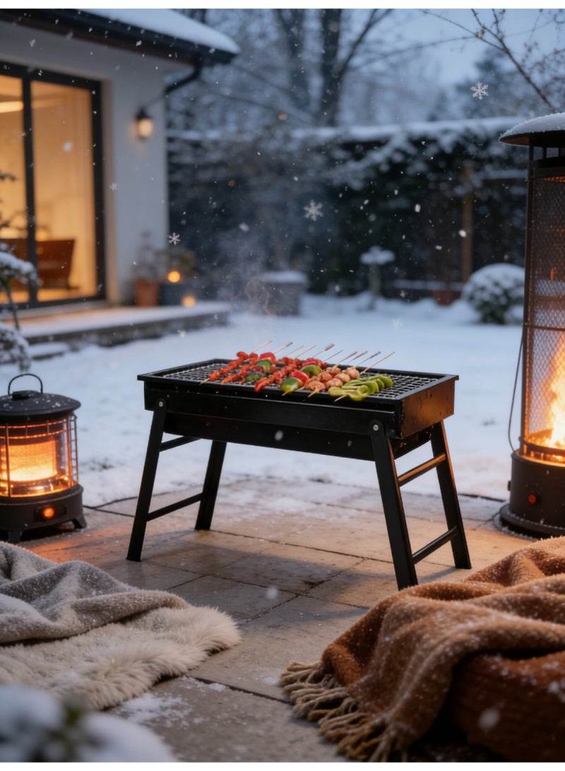 EXCLIFE Barbecue grill outdoor barbecue grill household barbecue grill foldable portable simple camping barbecue grill - Image 5